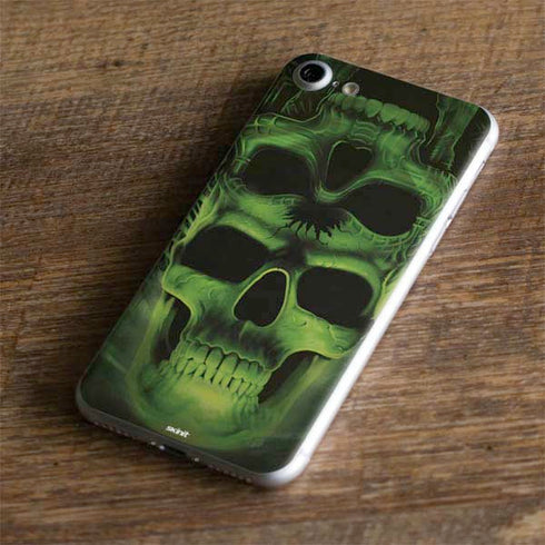 Liquid Blue Green Skulls iPhone 7 Skin