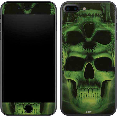 Liquid Blue Green Skulls iPhone 8 Plus Skin