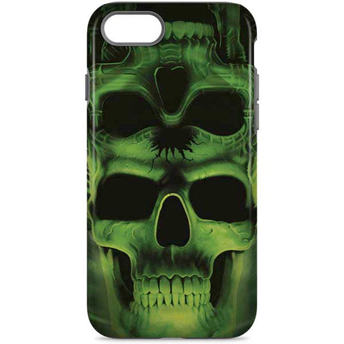 Liquid Blue Green Skulls iPhone 8 Pro Case