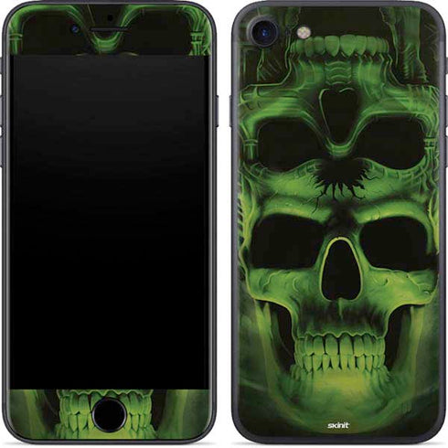 Liquid Blue Green Skulls iPhone 8 Skin