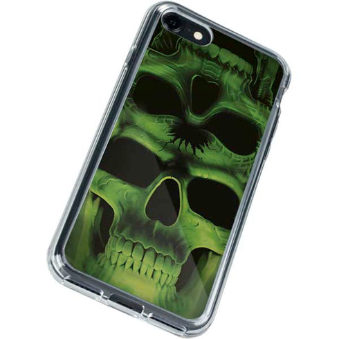 Liquid Blue Green Skulls iPhone SE (2nd & 3rd Gen) Clear Case