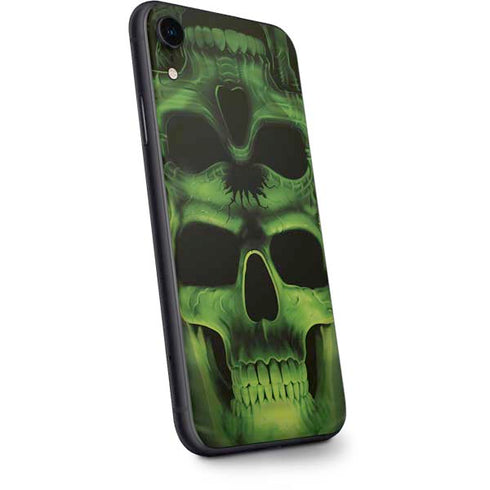 Liquid Blue Green Skulls iPhone XR Skin