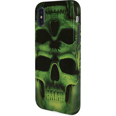 Liquid Blue Green Skulls iPhone XS Pro Case