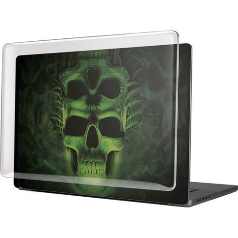 Liquid Blue Green Skulls MacBook Pro 16in (2021-25) Case plus Skin