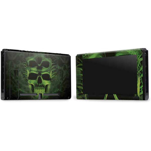 Liquid Blue Green Skulls Nintendo Switch Bundle Skin