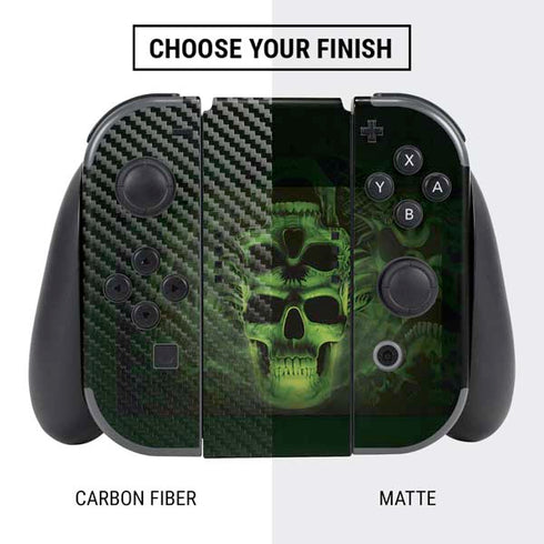 Liquid Blue Green Skulls Nintendo Switch Bundle Skin