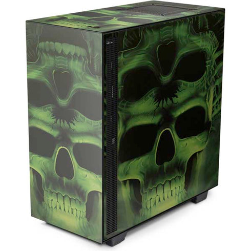 Liquid Blue Green Skulls NZXT H510 Compact ATX Mid-Tower Case Skin