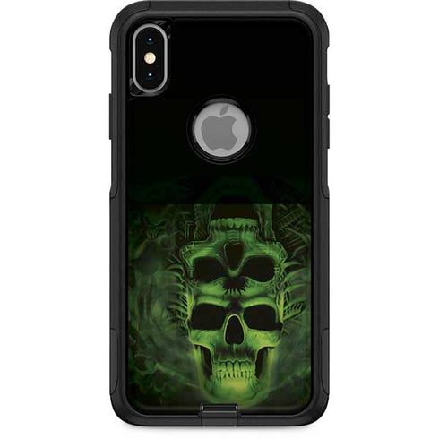 Liquid Blue Green Skulls Otterbox Commuter iPhone Skin