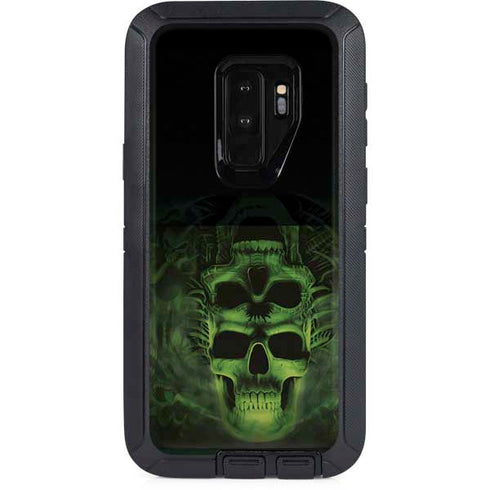 Liquid Blue Green Skulls Otterbox Defender Galaxy Skin