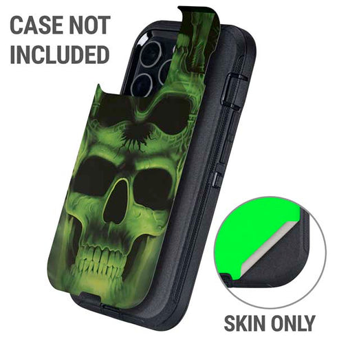 Liquid Blue Green Skulls Otterbox Defender iPhone Skin