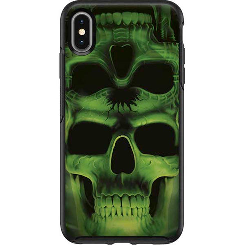 Liquid Blue Green Skulls Otterbox Symmetry iPhone Skin