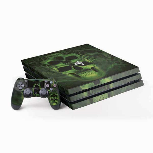 Liquid Blue Green Skulls PS4 Pro Bundle Skin