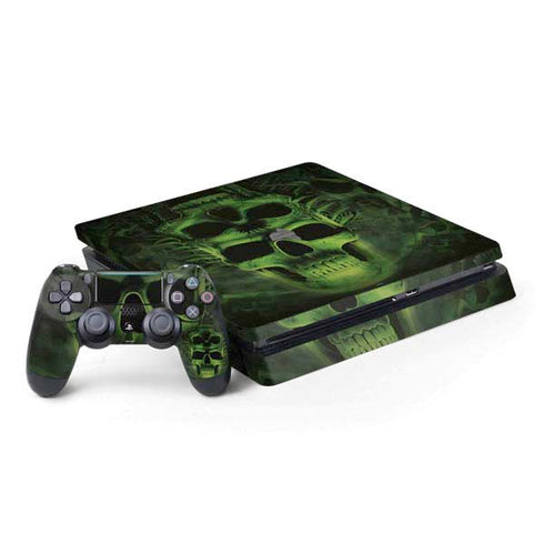 Liquid Blue Green Skulls PS4 Slim Bundle Skin
