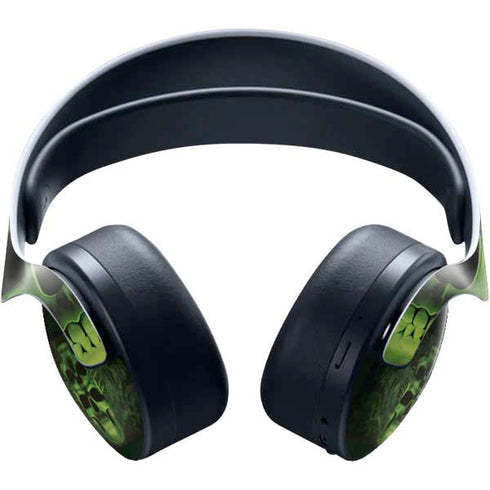 Liquid Blue Green Skulls PULSE 3D Wireless Headset for PS5 Skin