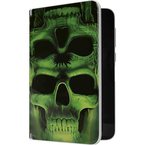 Liquid Blue Green Skulls Surface Duo Skin