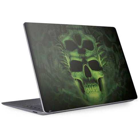 Liquid Blue Green Skulls Surface Laptop 3 13.5in Skin