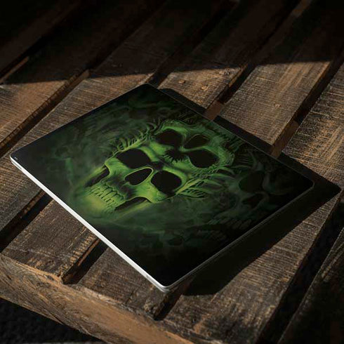 Liquid Blue Green Skulls Surface Laptop 3 13.5in Skin