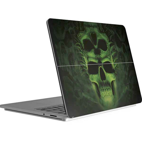 Liquid Blue Green Skulls Surface Laptop Studio Skin