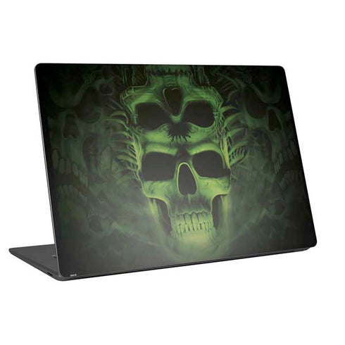 Liquid Blue Green Skulls Universal Laptop 11in (8.8 x 6.2in) Skin