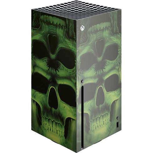 Liquid Blue Green Skulls Xbox Series X Console Skin