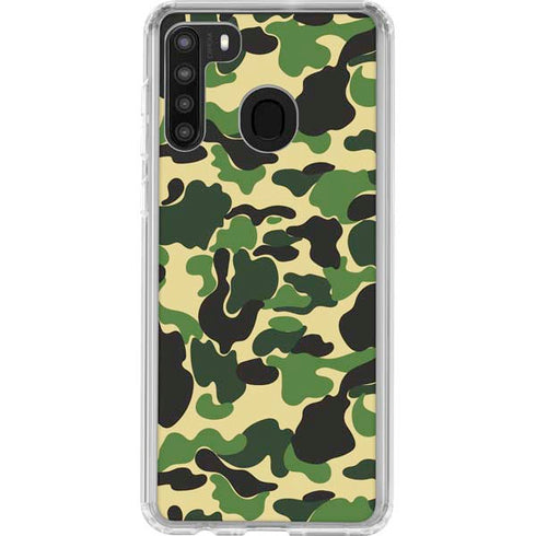 Green Street Camo Galaxy A21 Clear Case