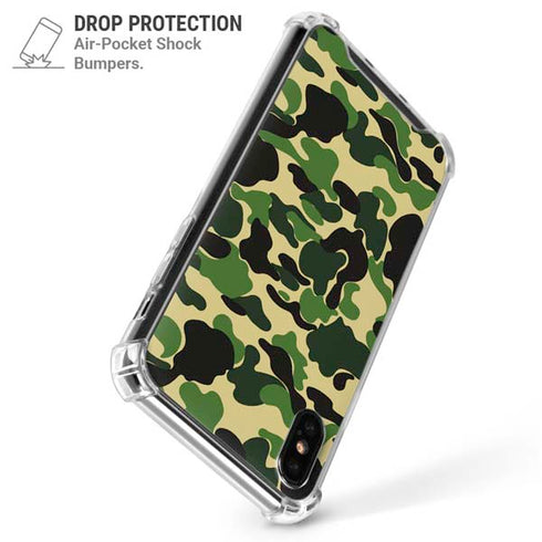 Green Street Camo iPhone XS Max Clear Case
