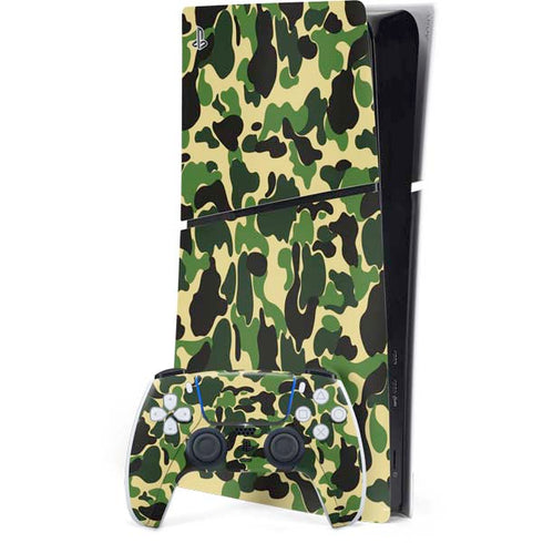 Green Street Camo PS5 Slim Digital Edition Console Skin