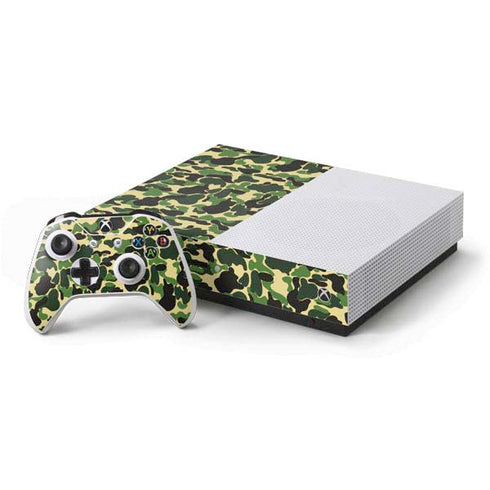Green Street Camo Xbox One S Console and Controller Bundle Skin