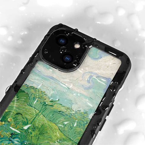 Green Wheat Fields by Vincent van Gogh iPhone 15 Waterproof Case
