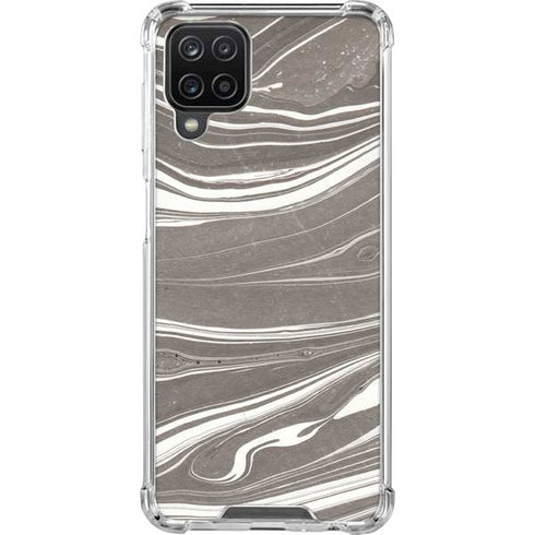 Grey Marble Galaxy A12 Clear Case