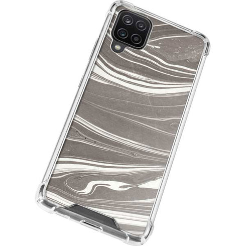 Grey Marble Galaxy A12 Clear Case
