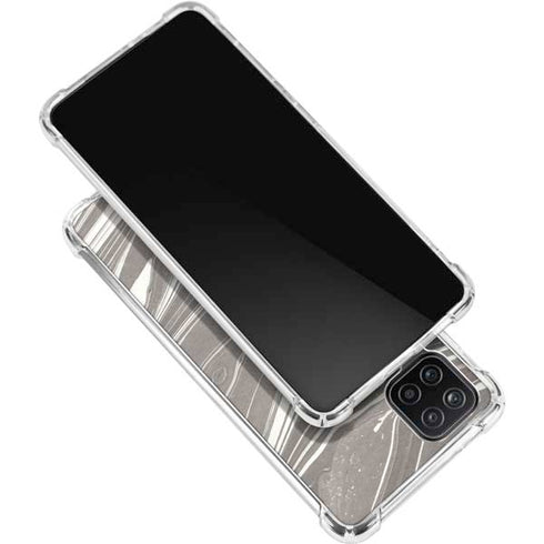 Grey Marble Galaxy A12 Clear Case