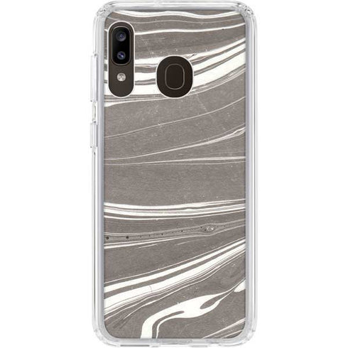 Grey Marble Galaxy A20 Clear Case