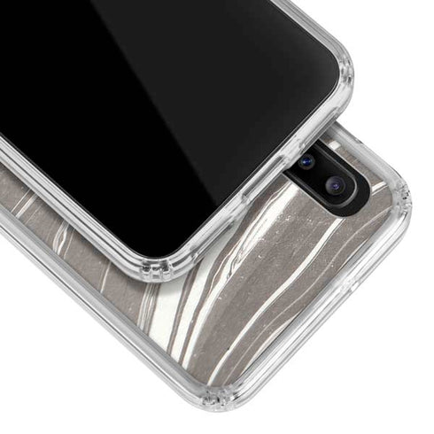 Grey Marble Galaxy A20 Clear Case