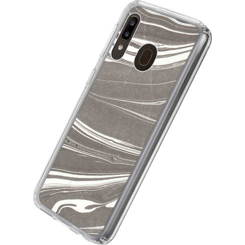Grey Marble Galaxy A20 Clear Case