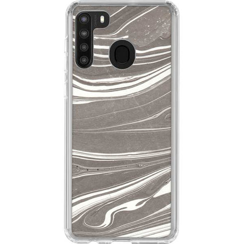Grey Marble Galaxy A21 Clear Case