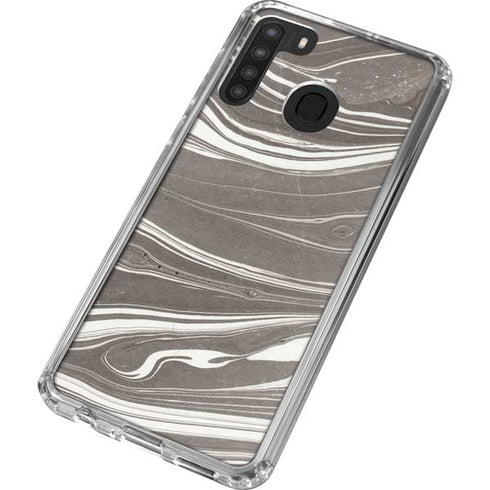 Grey Marble Galaxy A21 Clear Case