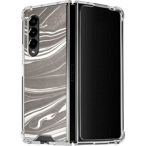 Grey Marble Galaxy Z Fold4 5G Clear Case