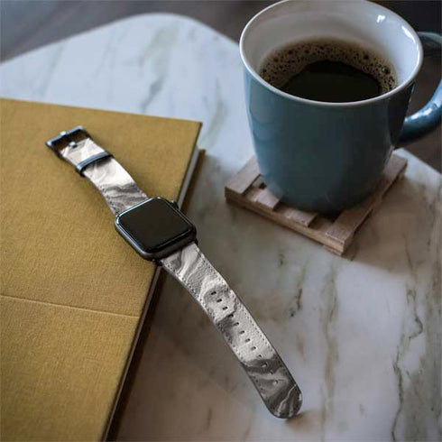 Grey Marble Ink Apple Watch Band 42-44mm