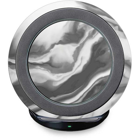 Grey Marble Ink Fast Charge Wireless Charging Stand Skin