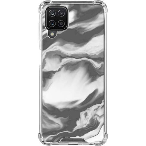 Grey Marble Ink Galaxy A12 Clear Case
