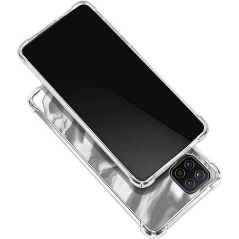 Grey Marble Ink Galaxy A12 Clear Case