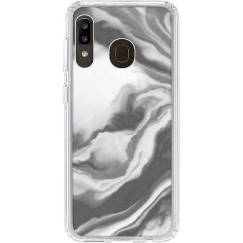 Grey Marble Ink Galaxy A20 Clear Case