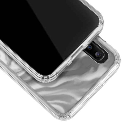 Grey Marble Ink Galaxy A20 Clear Case