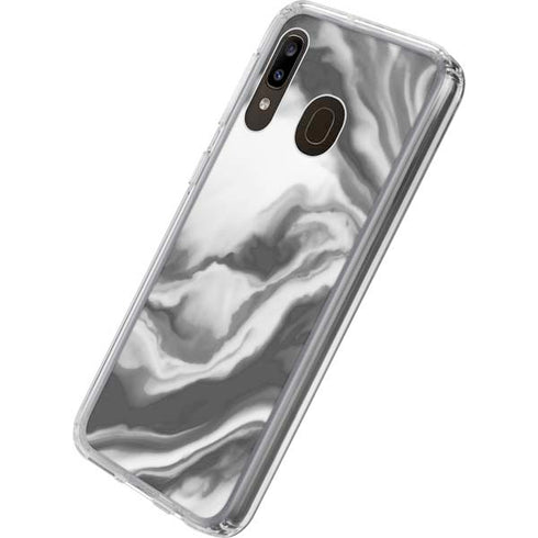 Grey Marble Ink Galaxy A20 Clear Case