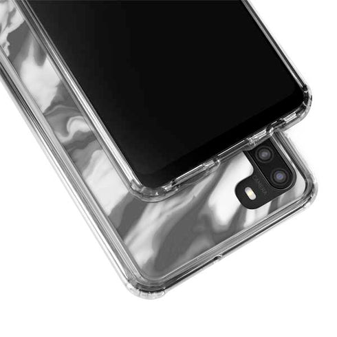 Grey Marble Ink Galaxy A21 Clear Case