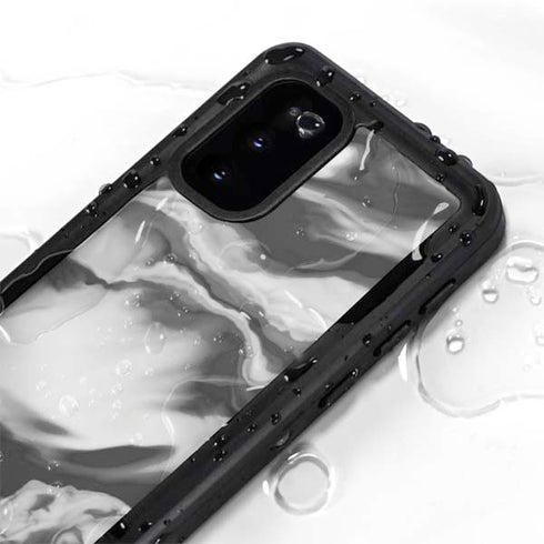 Grey Marble Ink Galaxy S20 Waterproof Case