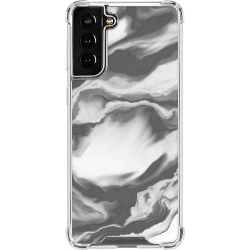 Grey Marble Ink Galaxy S21 FE Clear Case