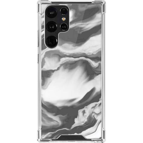 Grey Marble Ink Galaxy S22 Ultra Clear Case
