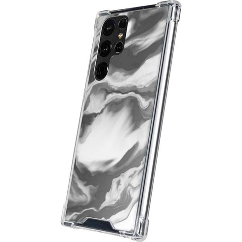 Grey Marble Ink Galaxy S22 Ultra Clear Case